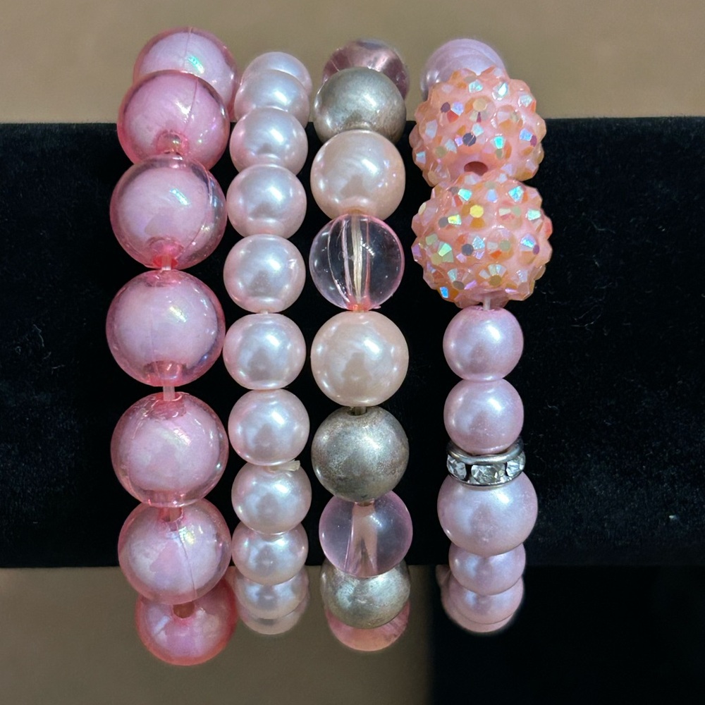 Pink Beaded Bracelets